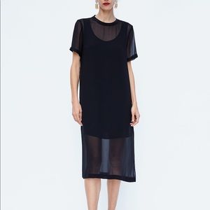 Zara || Black Midi Dress Sheer